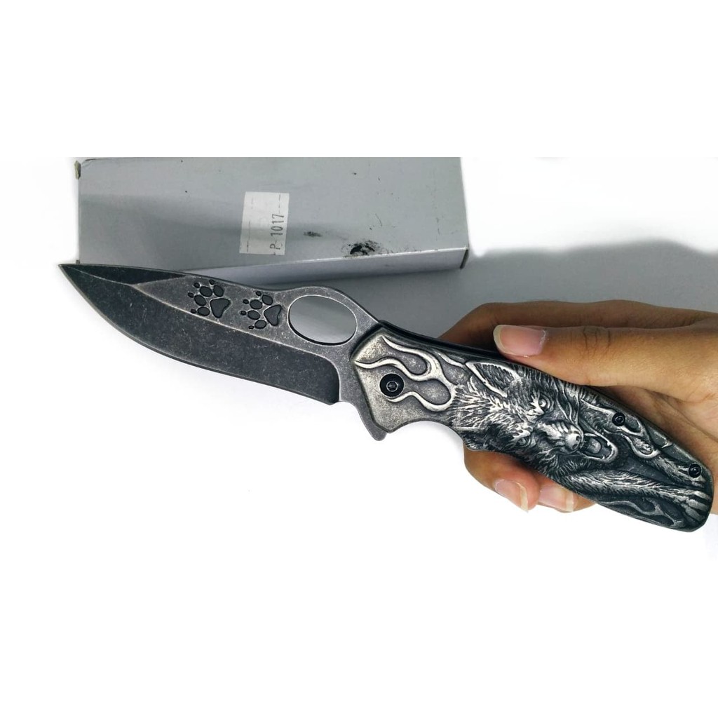 Parling Laris! PISAU LIPAT CK P1017 WOLF STAINLESS POCKET FOLDING KNIFE OUTDOOR Low Price!