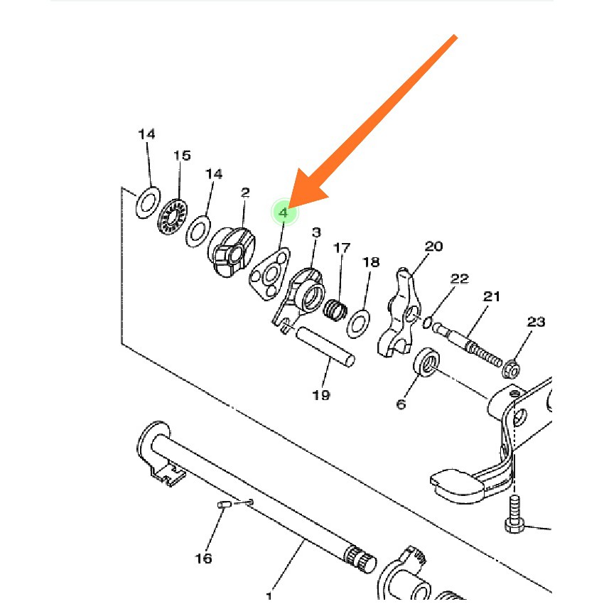 PELOR HOLDER PAWL SEGITIGA AS PERSENELING OPERAN GIGI CRYPTON VEGA R JUPITER Z ORIGINAL 5TP-E8181-00