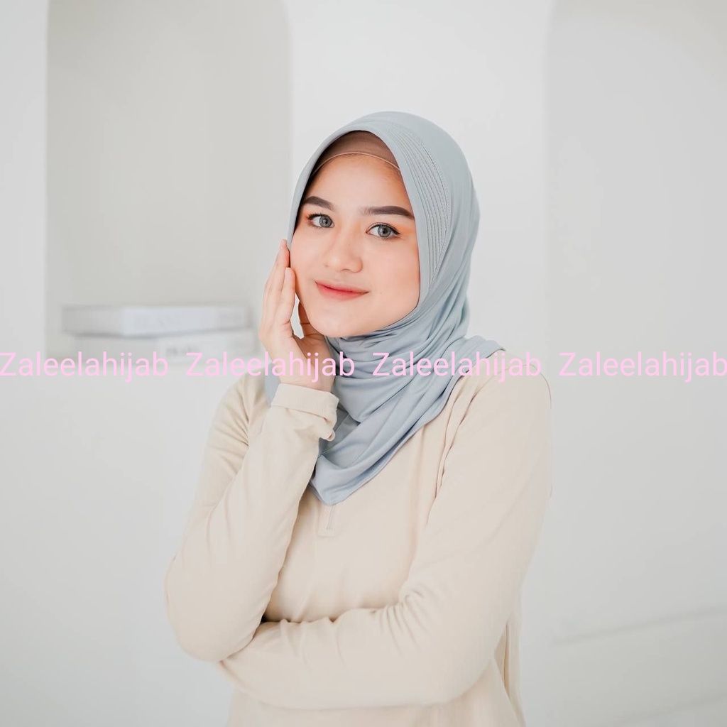 Bergo Olahraga | Bergo Sport Jersey [Misty grey] Jilbab volley, basket, jogging dll-1