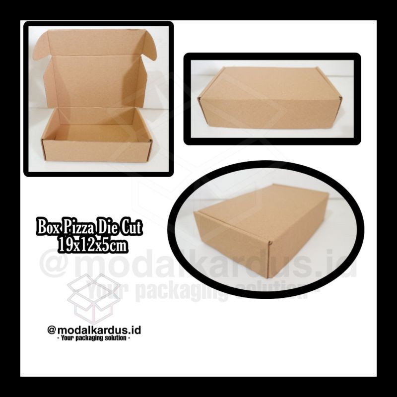 

Kardus Box Pizza Die Cut 19x12x5 cm Polos