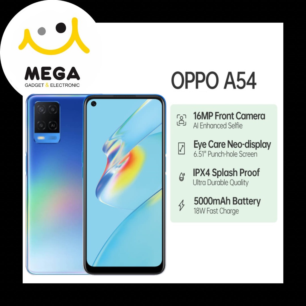 Oppo A54 6GB + 128GB Garansi Resmi Oppo Indonesia