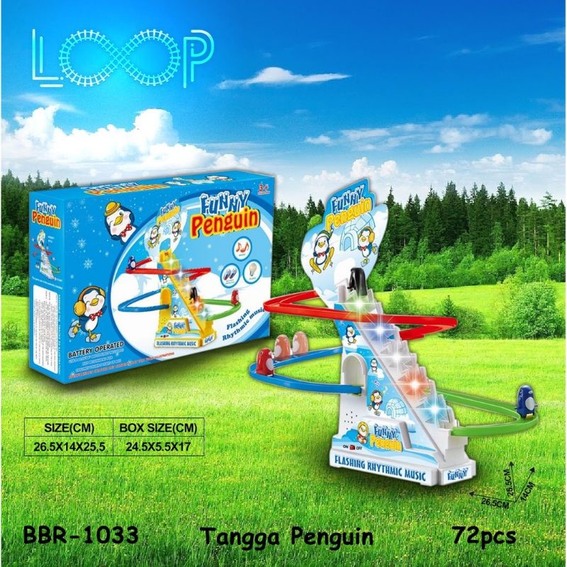 PENGUIN TANGGA SLIDE SELUNCURAN JALUR TRACK LOOP