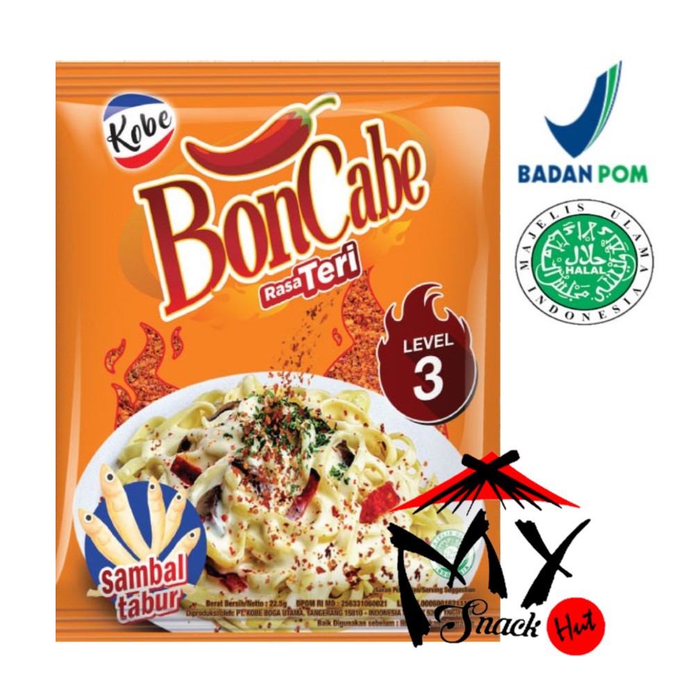 BONCABE TERI 22.5GR - BON CABE SAMBAL TABUR RASA ANCHOVY - ANCHOVIES SPICY RICE SPRINKLES HALAL MUI