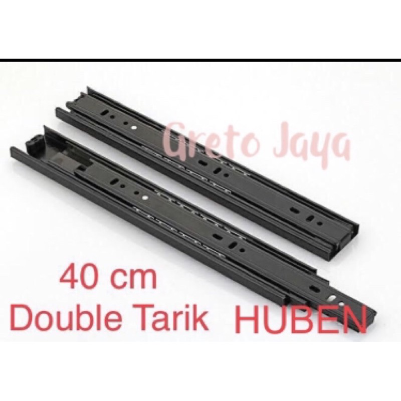 ( 40cm ) Rel Laci Double Dobel Doubel 2x Tarik Track Full Ekstension Hitam 40 cm Extension HUBEN
