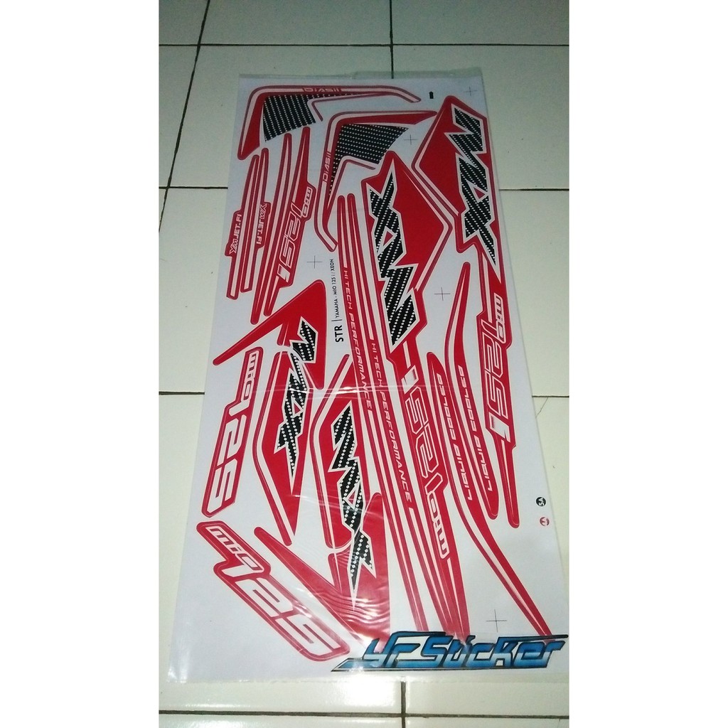 Stiker striping variasi yamaha xeon rc mx125 merah