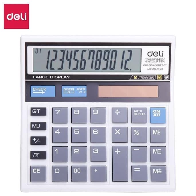 

@#@#@#] Kalkulator Deli Easy Check & Correct Dual Powered 12 Digits
