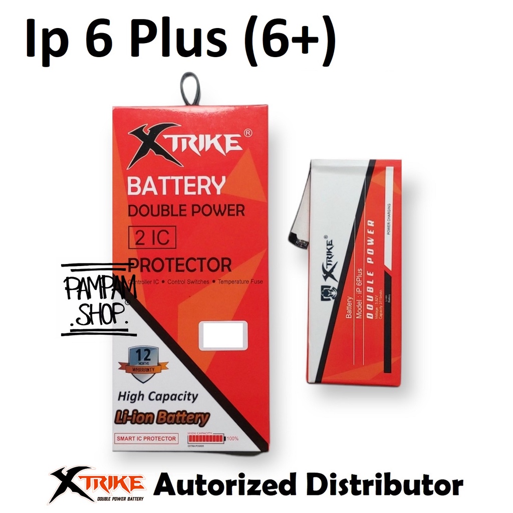 Baterai XTRIKE Double Power Original for Ip 6+ 6 PLUS Batre Batrai Battery Dual Iphone