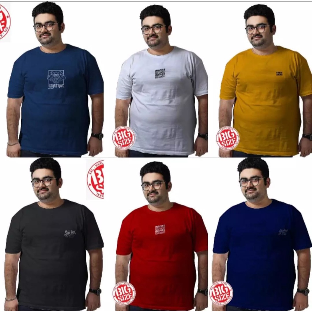 Kaos Big Size Pria dan Wanita 3 Pcs 100 Rb 2xl 3xl 4xl