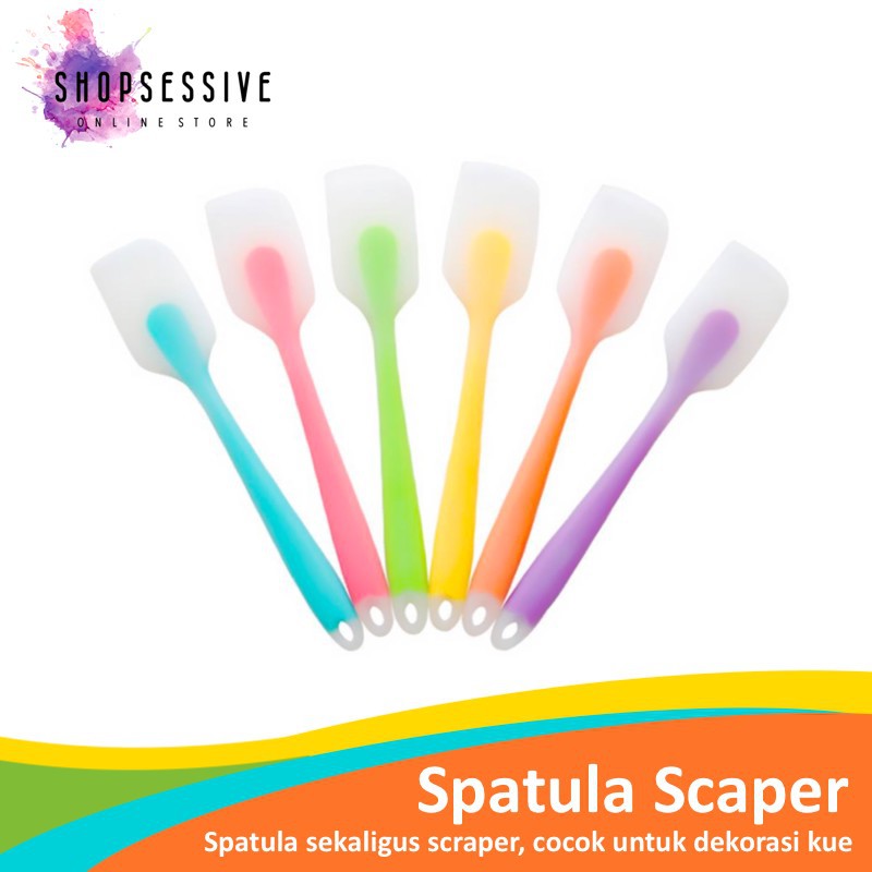 Shopsessive Spatula Scraper Besar 28cm/Spatula Silikon/Spatula Kue/Sutil Silikon/Scraper Silikon