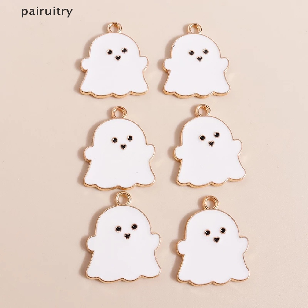 Prt 10pcs Charm Enamel Bentuk Labu halloween Bahan Zinc Alloy Untuk Membuat Kalung PRT