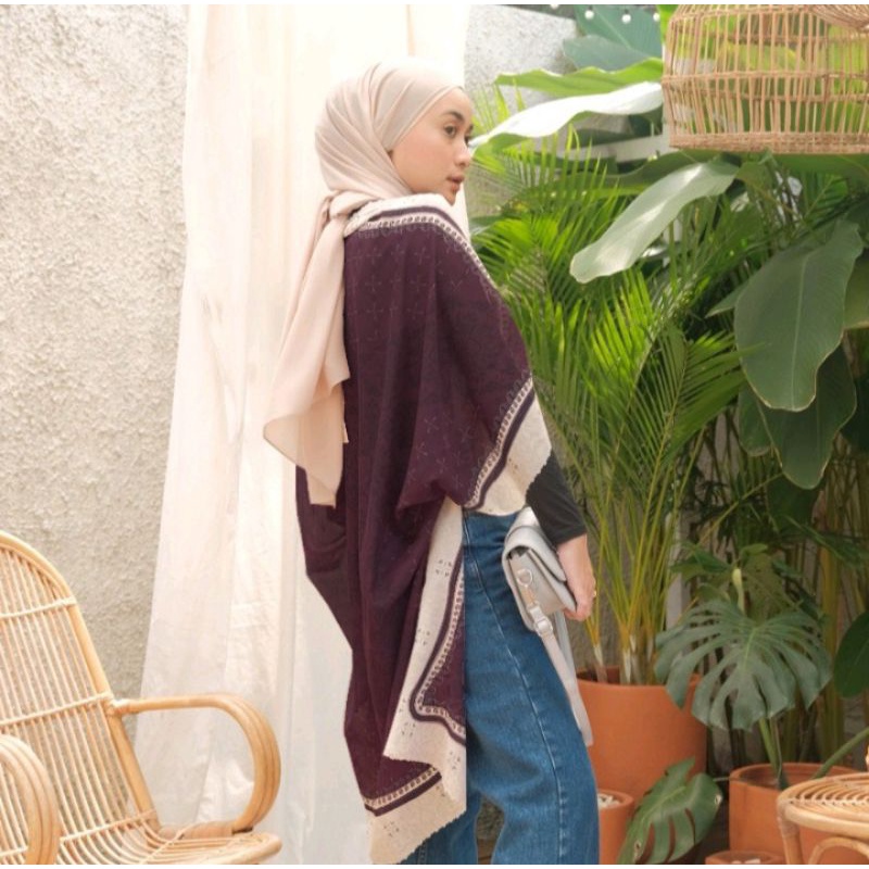 OBRAL OUTER / ANGGREK BURGUNDY / SCARF OUTER / OUTERWEAR / COD / OUTER SCRAFT PREMIUM / CARDIGAN HIJ