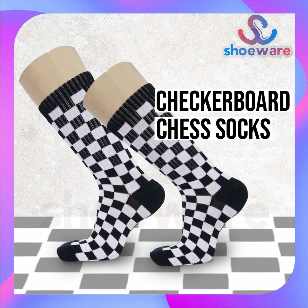 KAOS KAKI CATUR OLD SKOOL/Checkerboard Chess Sock