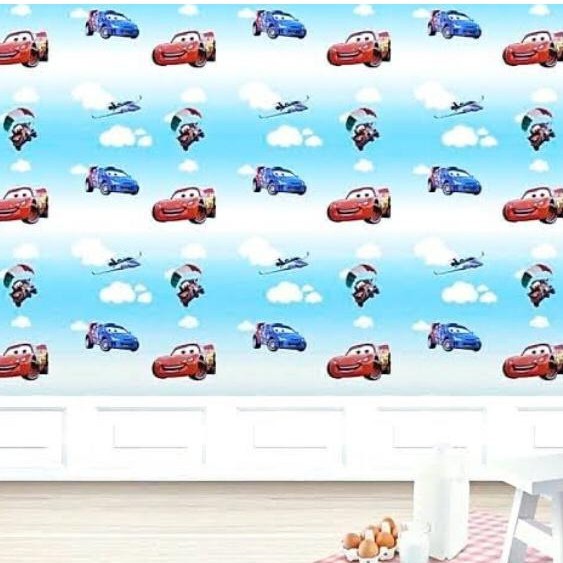 Wallpaper Sticker Motif  Mobil Awan 5271 / Wallpaper New 2020 / 9mx45cm