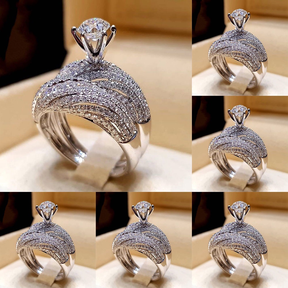 Hu Hu Hu Hu Hu Alat Bantu Pasang Kacamata♡ Cincin Wanita Hias Berlian Imitasi Gaya Vintage Menarik Untuk Pernikahanpestahadiah