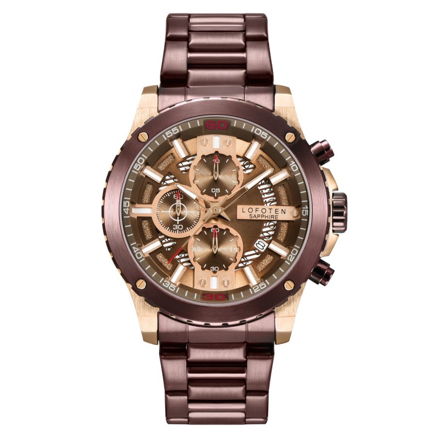 Jam tangan pria chronograph analog lofoten 6506 stainless steel garansi resmi 1 tahun