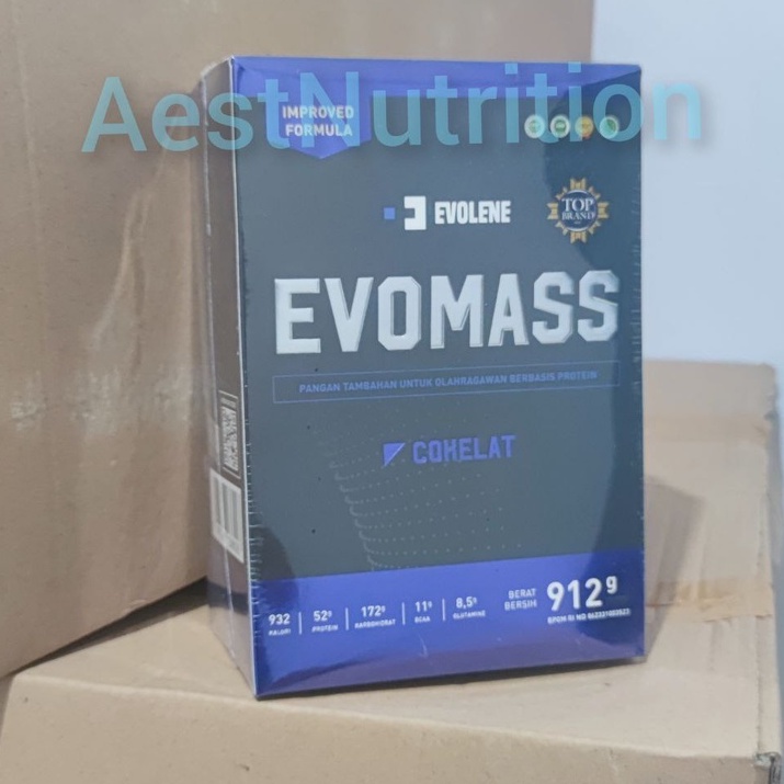 Evolene Evomass 2 lbs 912 gram Evo Mass Susu Protein Penambah Berat Badan