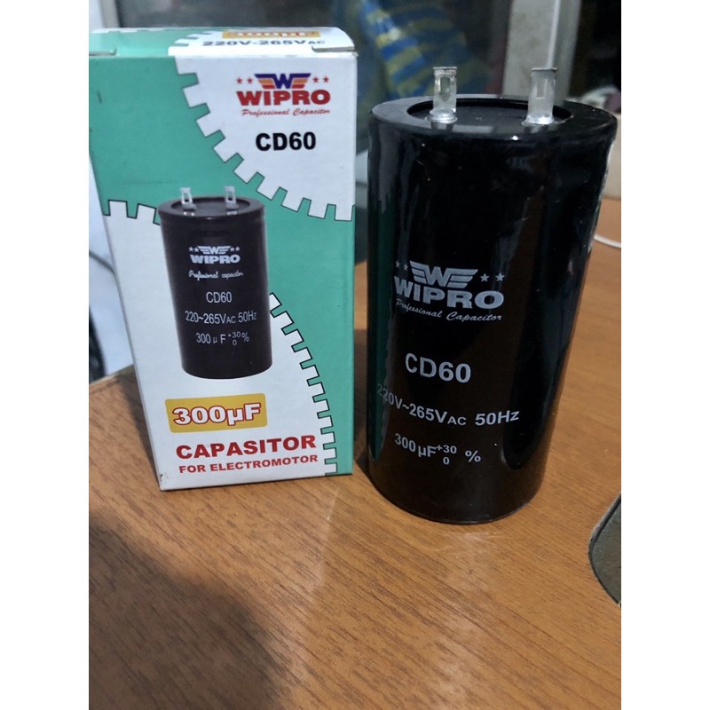 Kapasitor / Capasitor Bulat Electro Motor Listrik Dinamo Wipro 300uf
