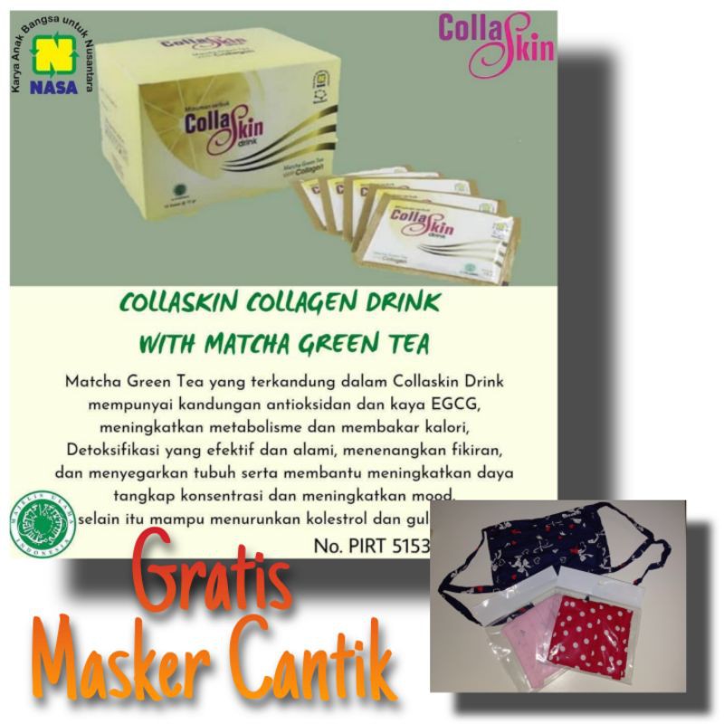 

GRATIS MASKER CANTIK ✓ COLLASKIN DRINK MATCHA GREEN TEA