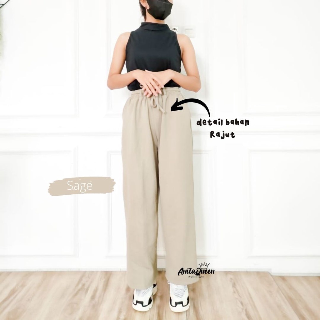 KULOT RAJUT HIGH WAIST ORI TEBAL PREMIUM / CELANA KULOT RAJUT KNIT PANTS KOREA STYLE