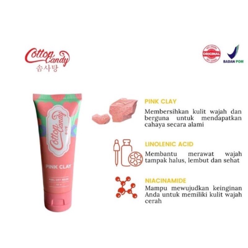 COTTON CANDY Pink Clay Peel Off Mask 50 ml