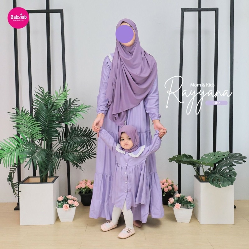 Babyjab Set Couple Rayyana Mom And Kids - Baby Jab Gamis Tunik Setelan Hijab Ibu Anak Perempuan Lucu Usia 0 1 2 3 4 5 6 Tahun