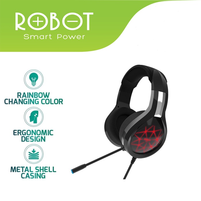 Headphone Gaming HP Robot RH-G10 LED Light Cable 2M