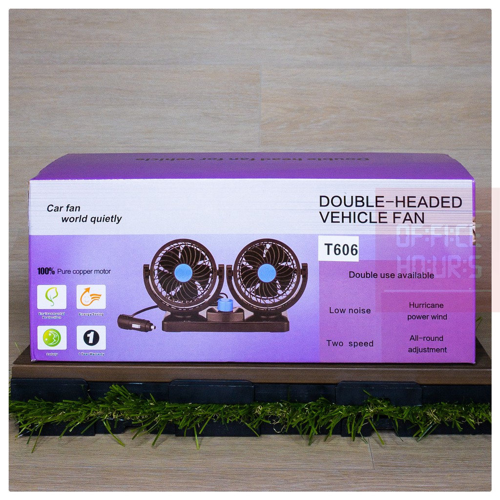 Kipas Angin Double Blower untuk Mobil - Car Fan DC 12 Volt