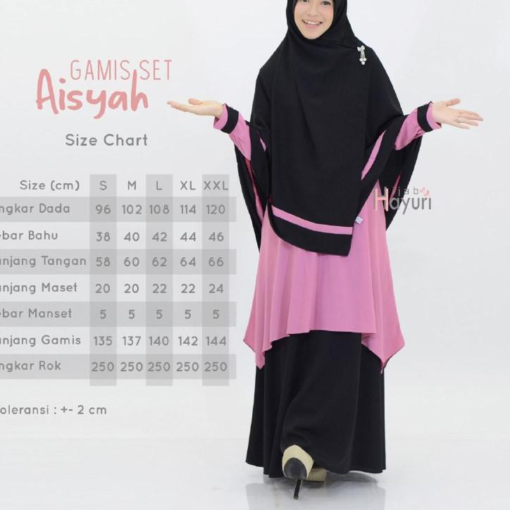 Hot Item Gamis Set Aisyah by Hijab Hayuri / Gamis Set Bahan Wolfis ,,,,