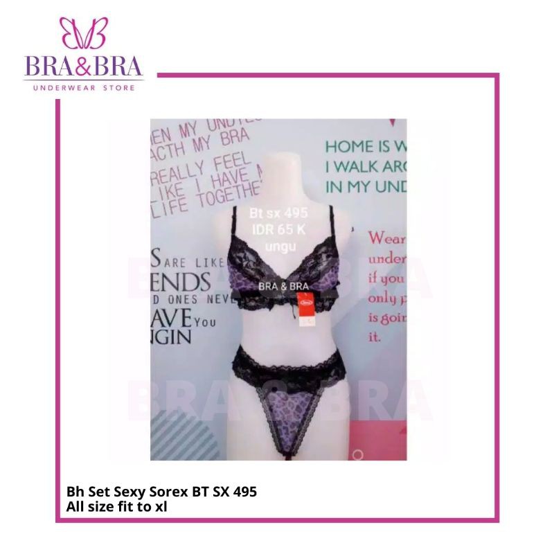 Bra Bikini Set Sexy Sorex 495 G-string All size Muat XL