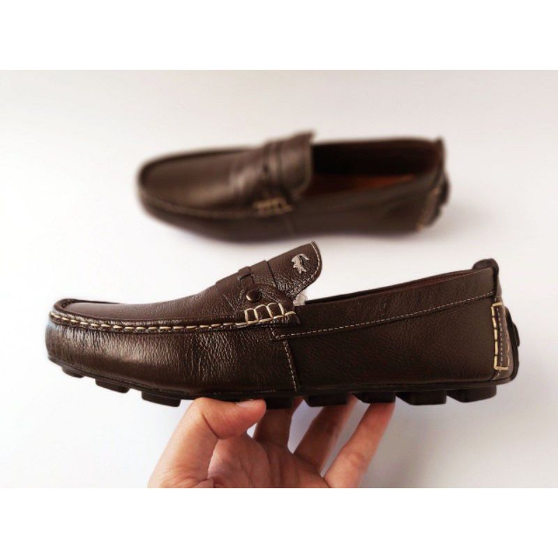 Sepatu slip on pria terlaris terkeren kulit asli ori