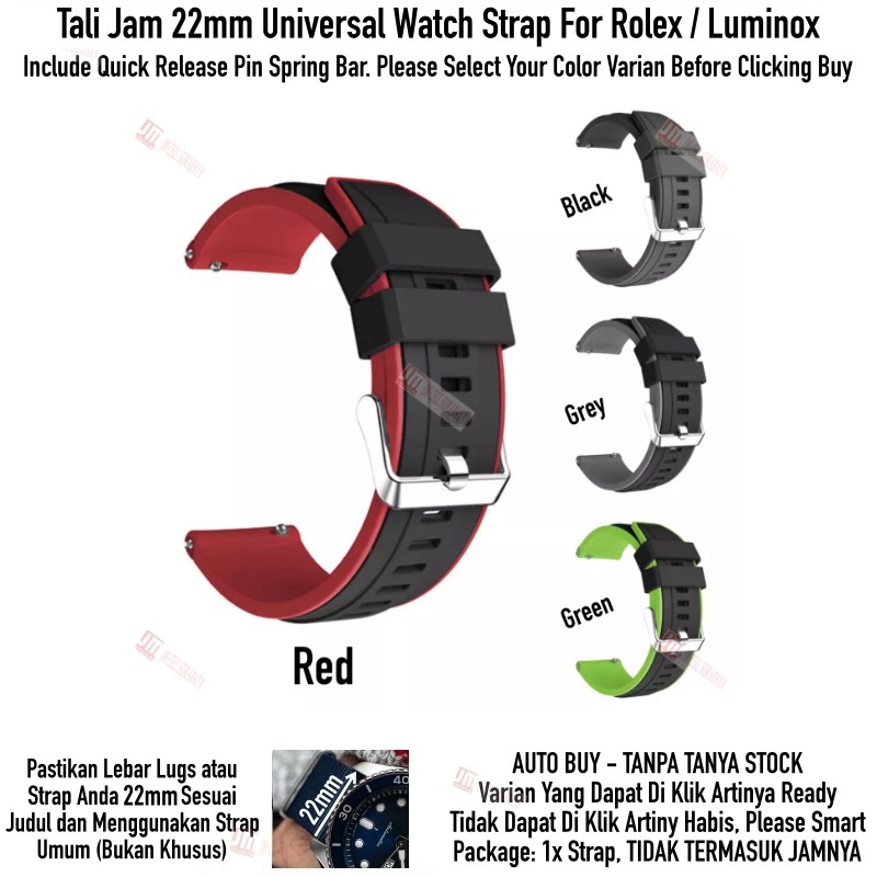 SSR Tali Jam 22mm Watch Strap Rolex / Luminox Universal - Rubber SIlikon Sporty
