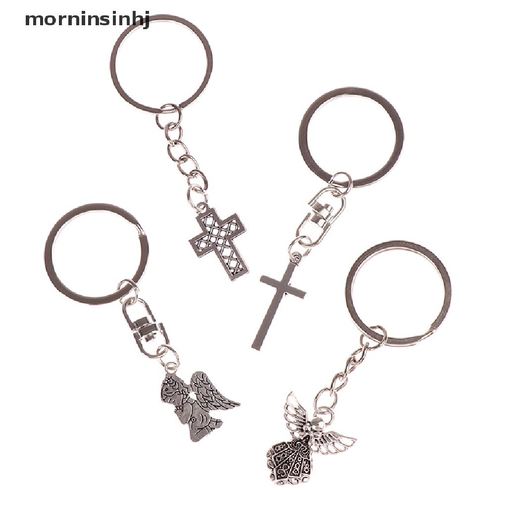 Mornin 1pc Kalung Rantai Dengan Liontin Salib Yesus Kristen