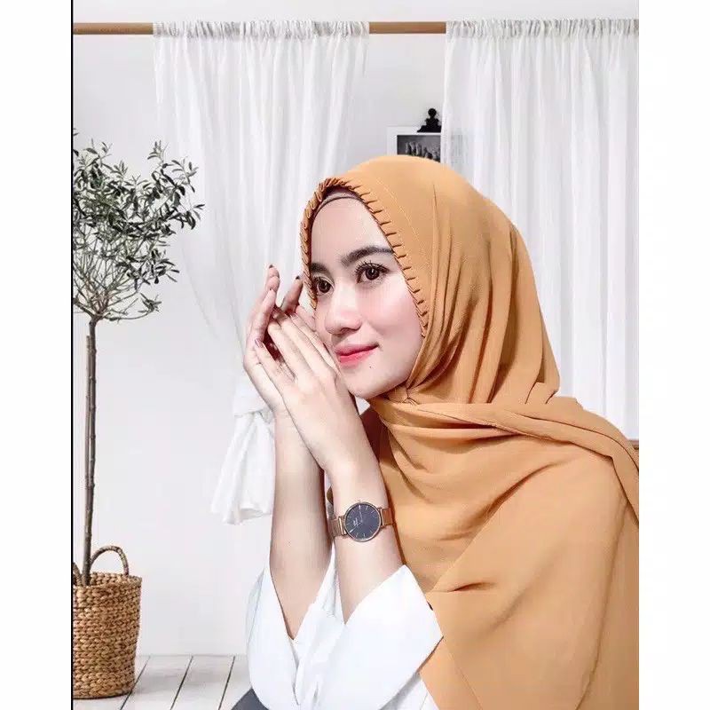 Hijab Pashmina Tali Lipit Ceruty Hijab Gamis Tali Ceruty