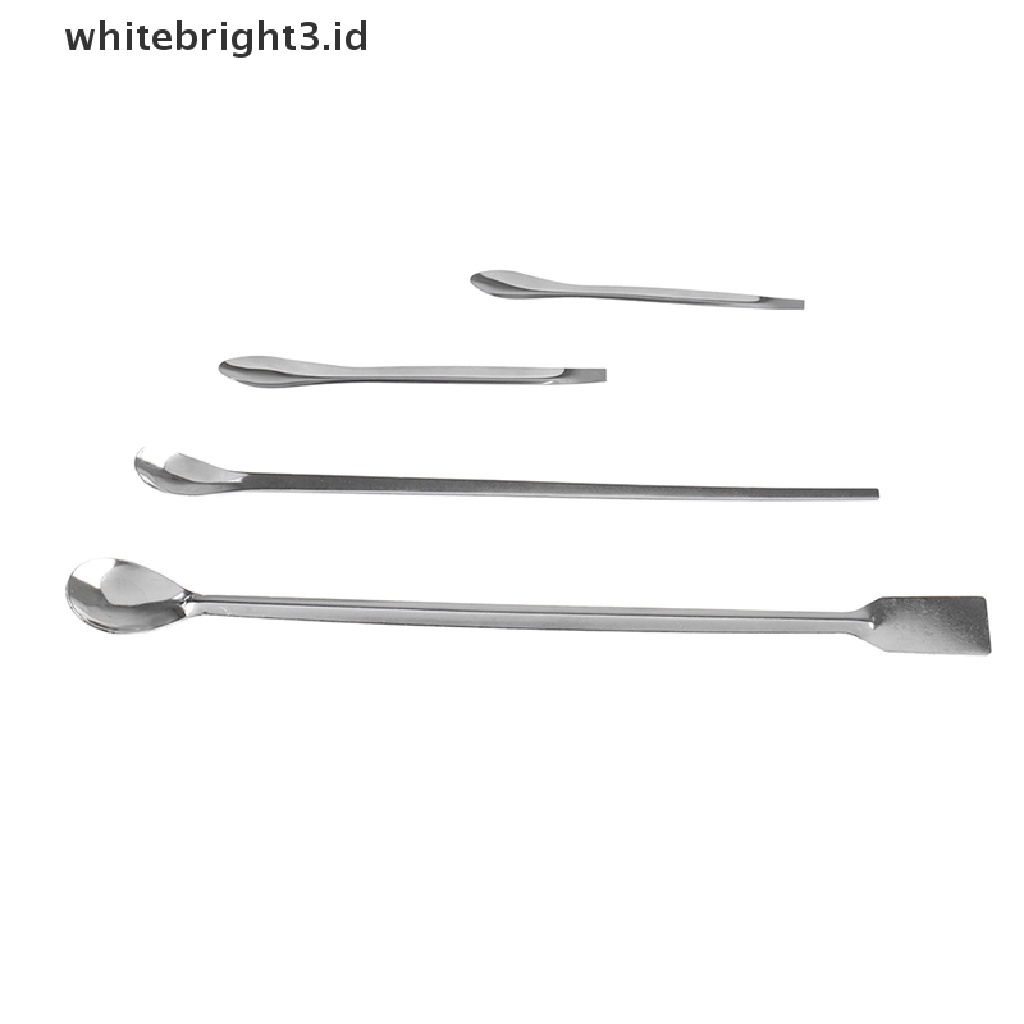 (whitebright3.id) Sendok Spatula Mikro Bahan Stainless Steel Untuk Laboratorium / Obat