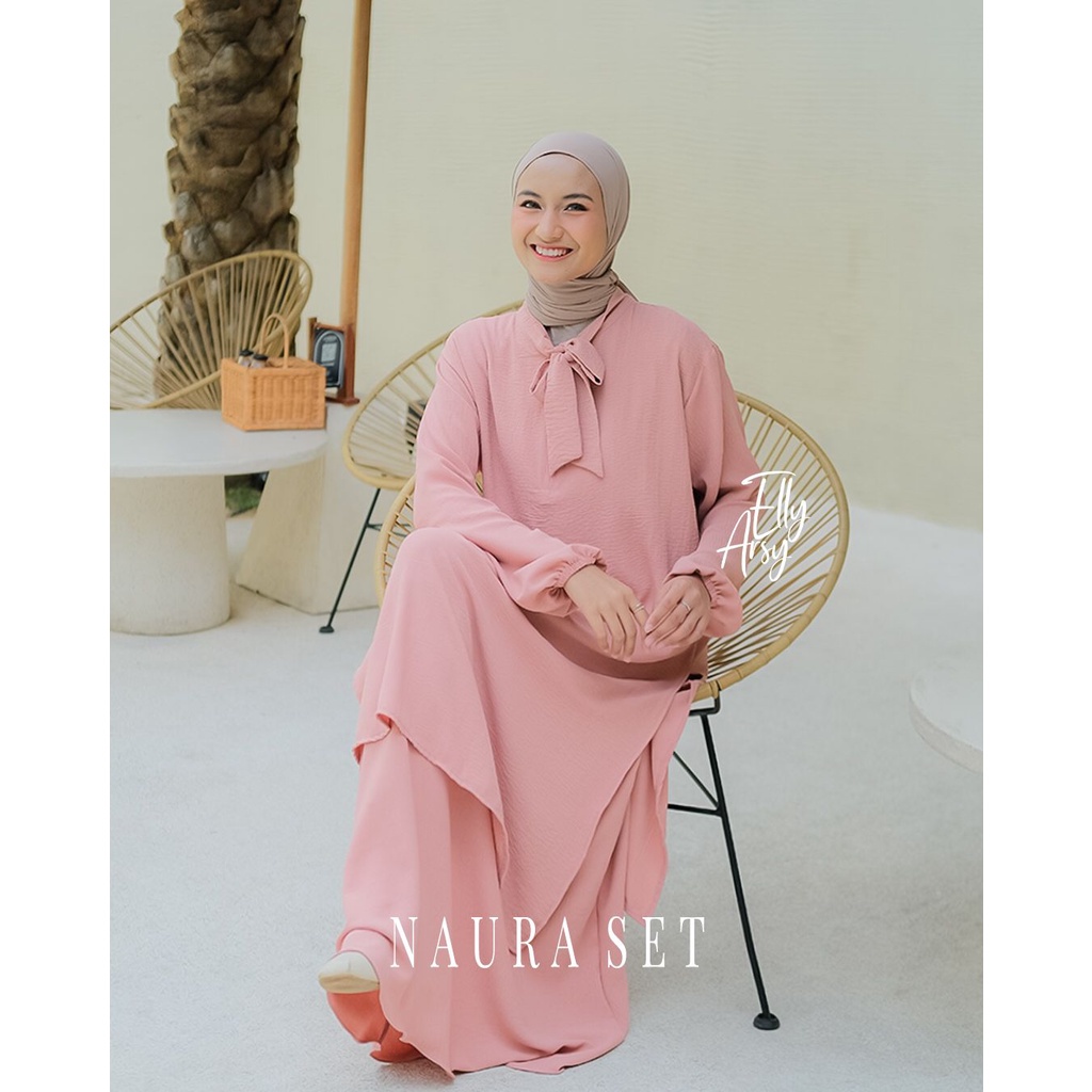 SET ROK CRINGKLE NAURA QIRANI BY ELLYARSY BUSANA KERJA MASA KINI FASHIONABLE WORKWEAR