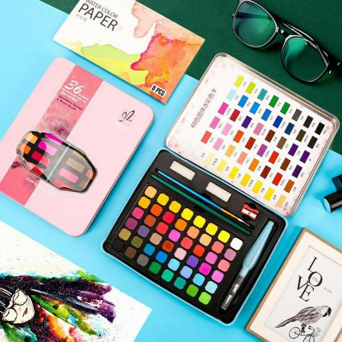 

Water Color Set - Paket Lengkap Cat Air Termasuk Kuas, Kertas Gambar