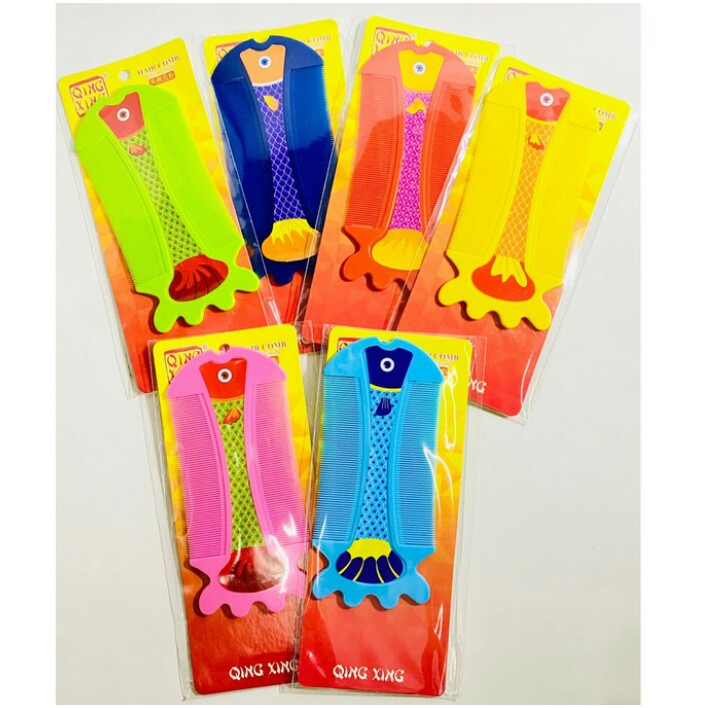 Sisir Serit Kutu Bentuk Ikan Qing Xing Ampuh Membersihkan Kotoran Ketombe Kepala Haircare