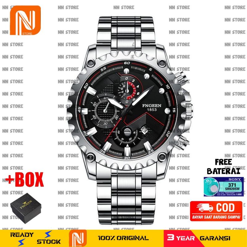 [ !!BEST SELLER!! ] 5757 Jam Tangan Pria Luxury Stainless Steel Quartz Tahan Air 100% Original + Baterai Cadangan &amp; Kotak