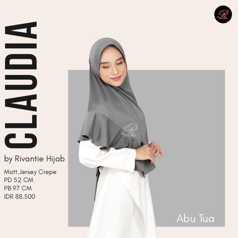 PROMO Kerudung Rivantie claudia M / kerudung instan / Jersey creb-7