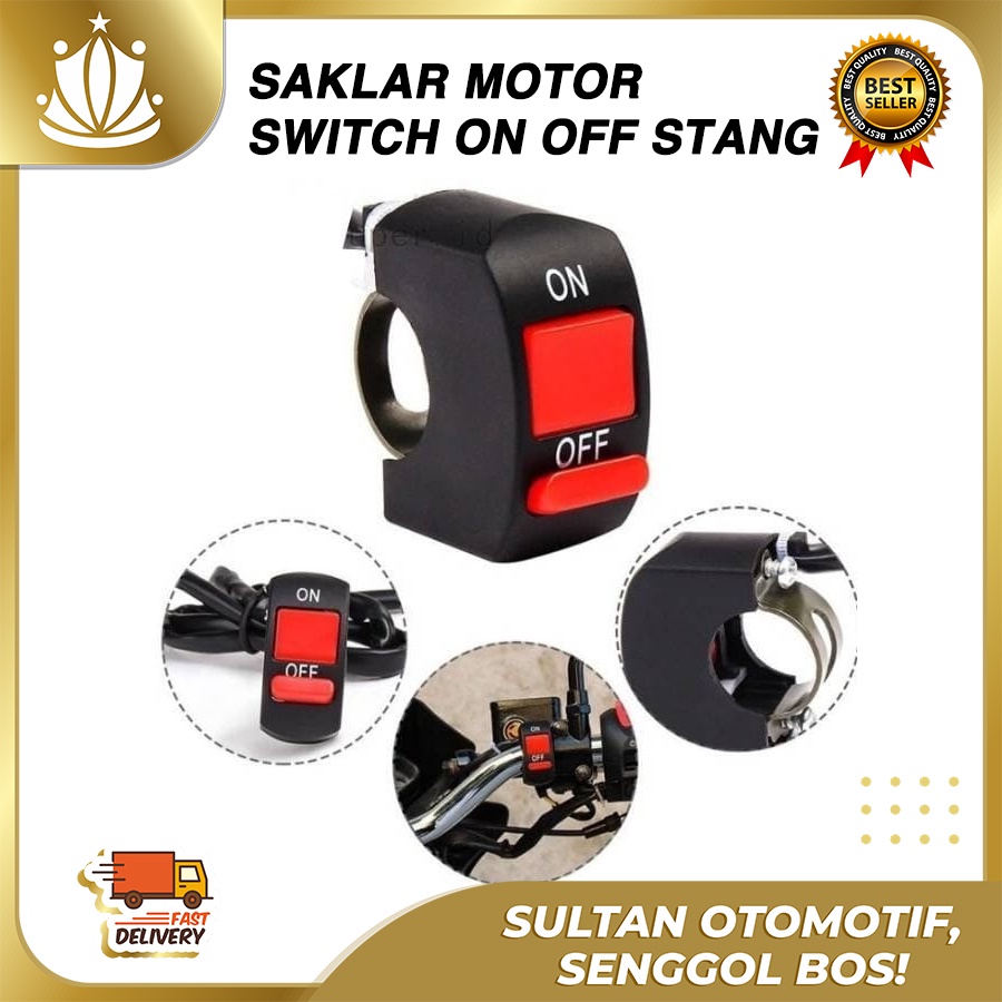 Saklar Switch On OFF Tombol STANG MOTOR LED Lampu Motor UNIVERSAL