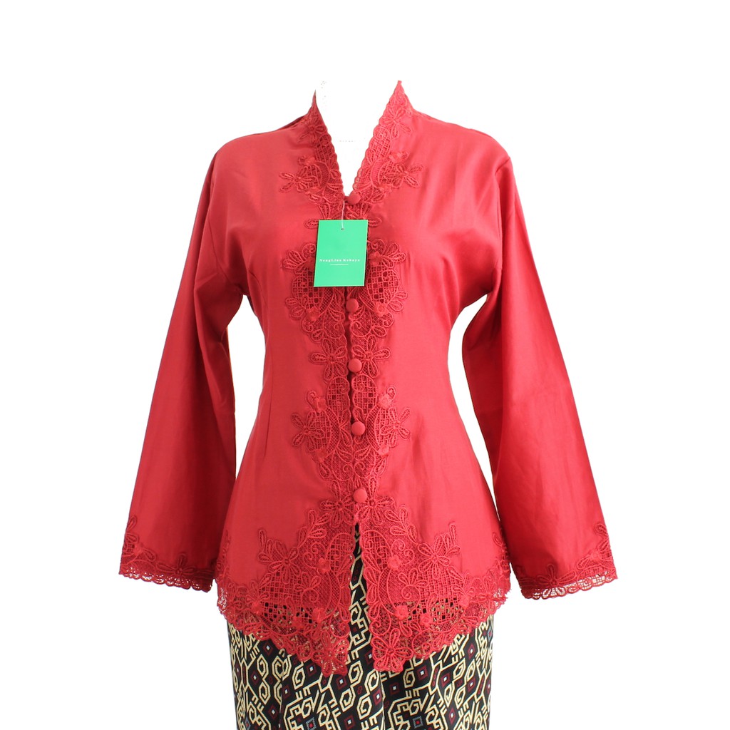 Kebaya Encim Merah Marun Bordir 759