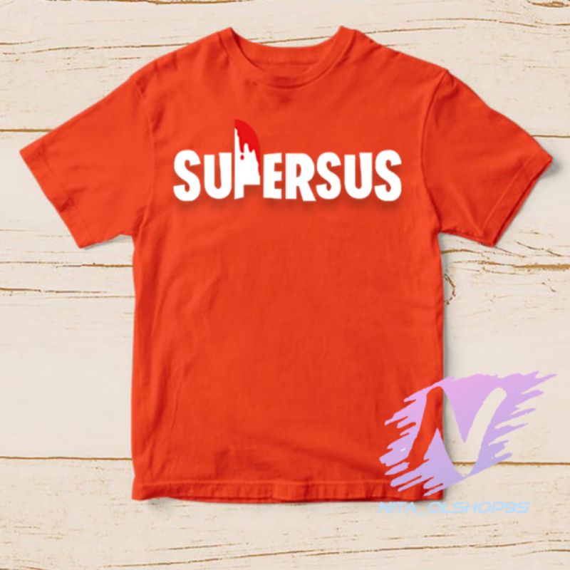 kaos supersus logo baju kaos anak among us 3D