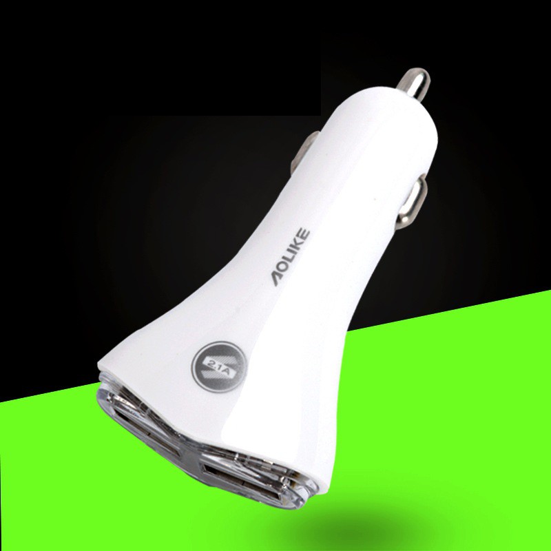 AOLIKE Car Charger 2 Port USB ALL 2A Fast Charging with LED LIGHT