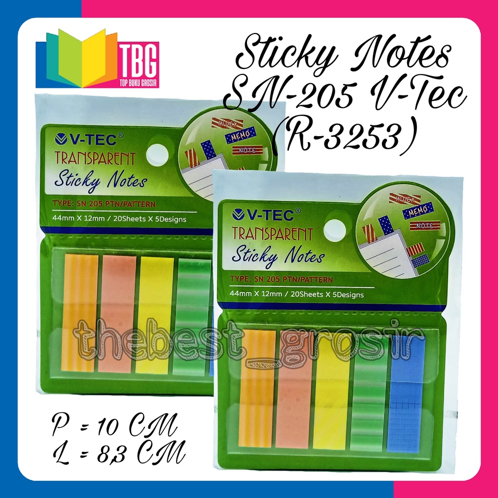 

STICKY NOTES SN205 PATTERN V-TEC / STICK NOTES / MEMO NOTE/ STICKY NOTES (R-3253)
