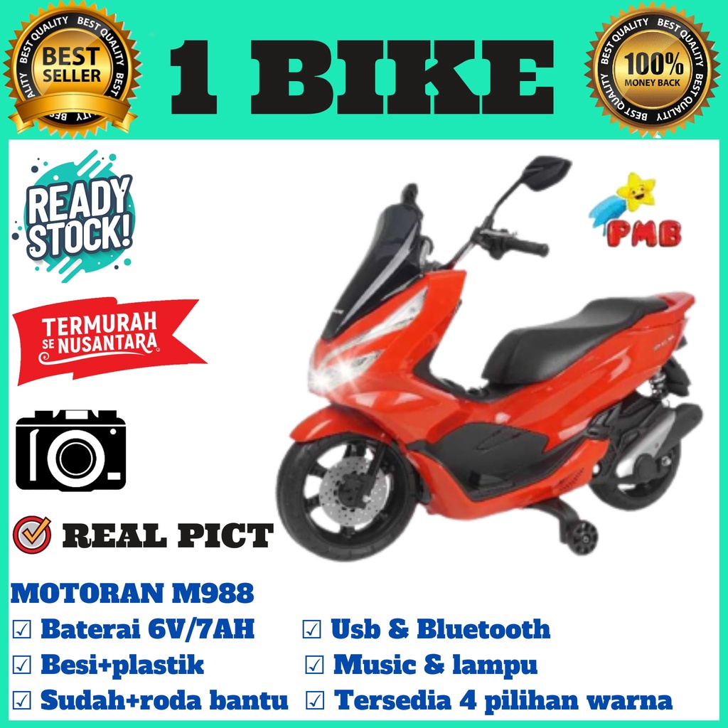 Motor Aki Anak HONDA PCX PMB 988 M988 Mainan Anak Motor , motoran anak murah