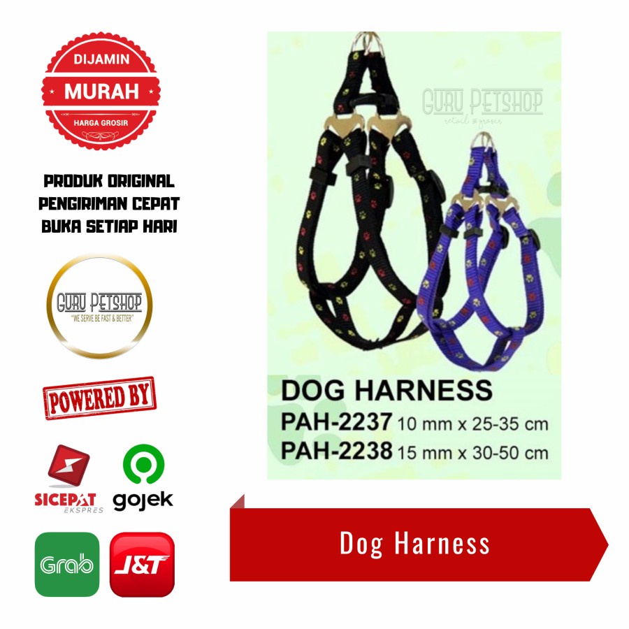 arnes Anjing Octagon Nylon Dog Harness PAH Series