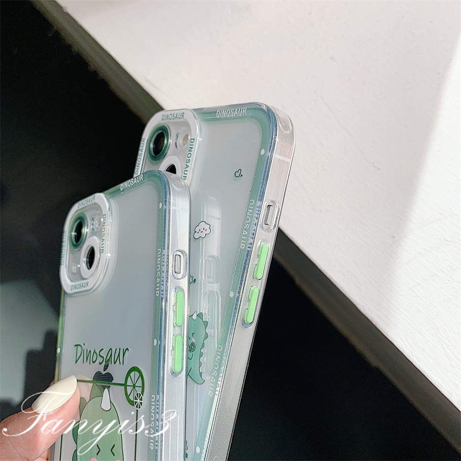 Compatible For iPhone 14 13 12 11 Pro Max XS Max XR X XS 8 7 6s 6 Plus SE 2020 Soft Case Bahan TPU Motif Kartun Dinosaurus Untuk