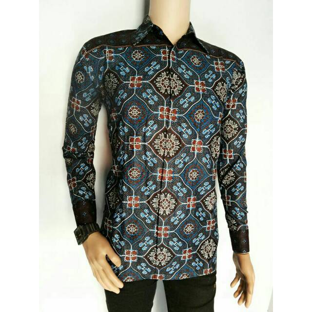 KEMEJA BATIK LENGAN PANJANG MOTIF KERAMIK 0789 BATIK PEKALONGAN SIZE M L XL BAHAN KATUN HALUS NYAMAN