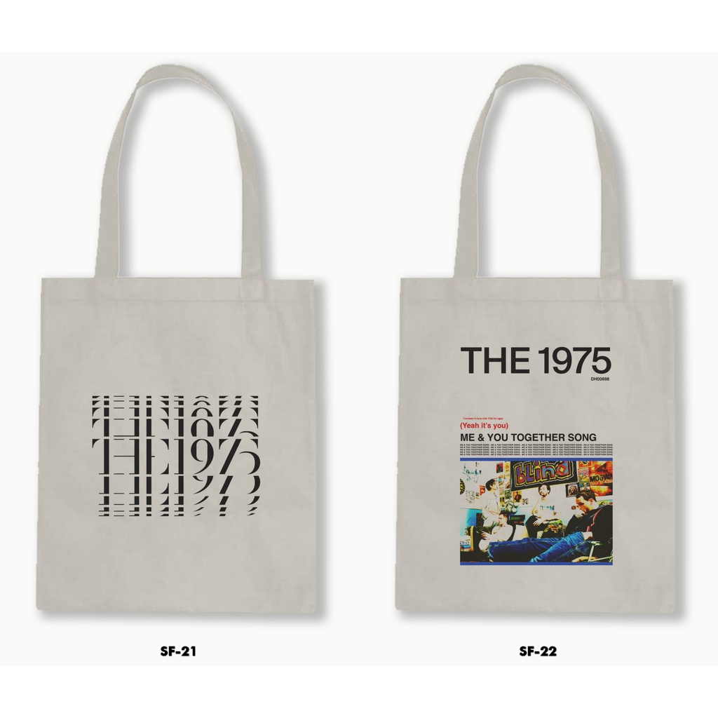 Tas Tote Bag Resleting Kanvas/Blacu  - The 1975 B