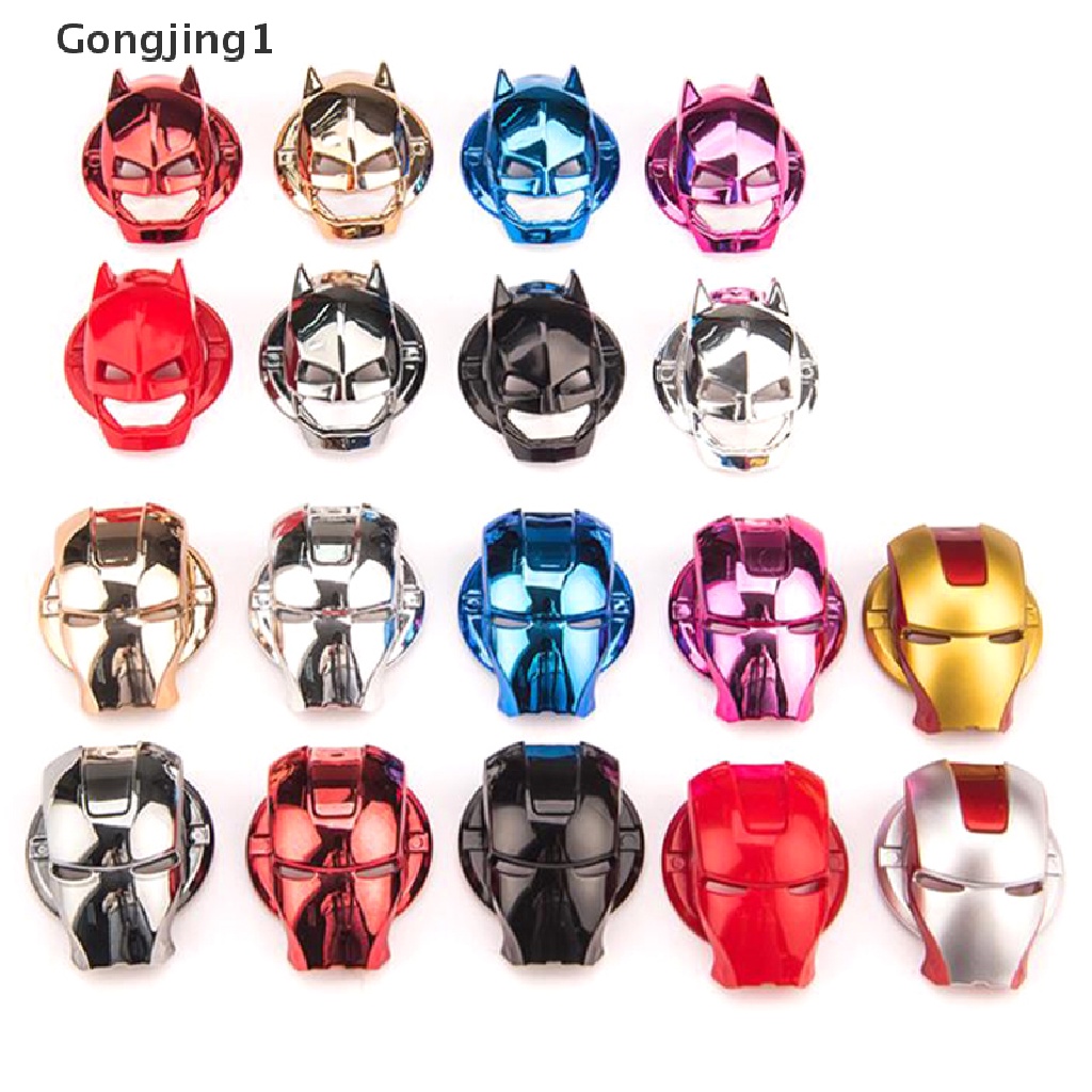 Gongjing 1pc Stiker Tombol Start Stop Iron Man Id Untuk Mesin Mobil